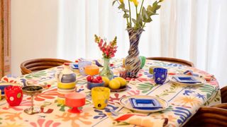 picture of table set with table cloth from collection