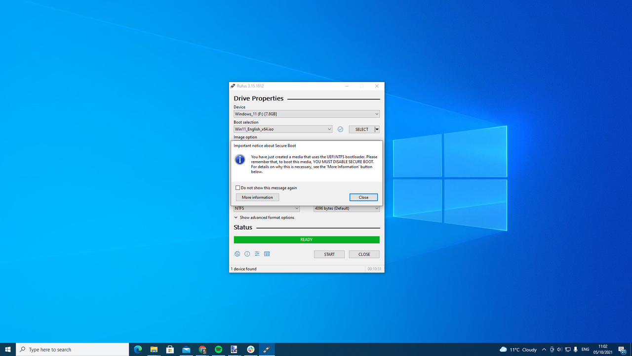 Installing Windows 11 with Rufus