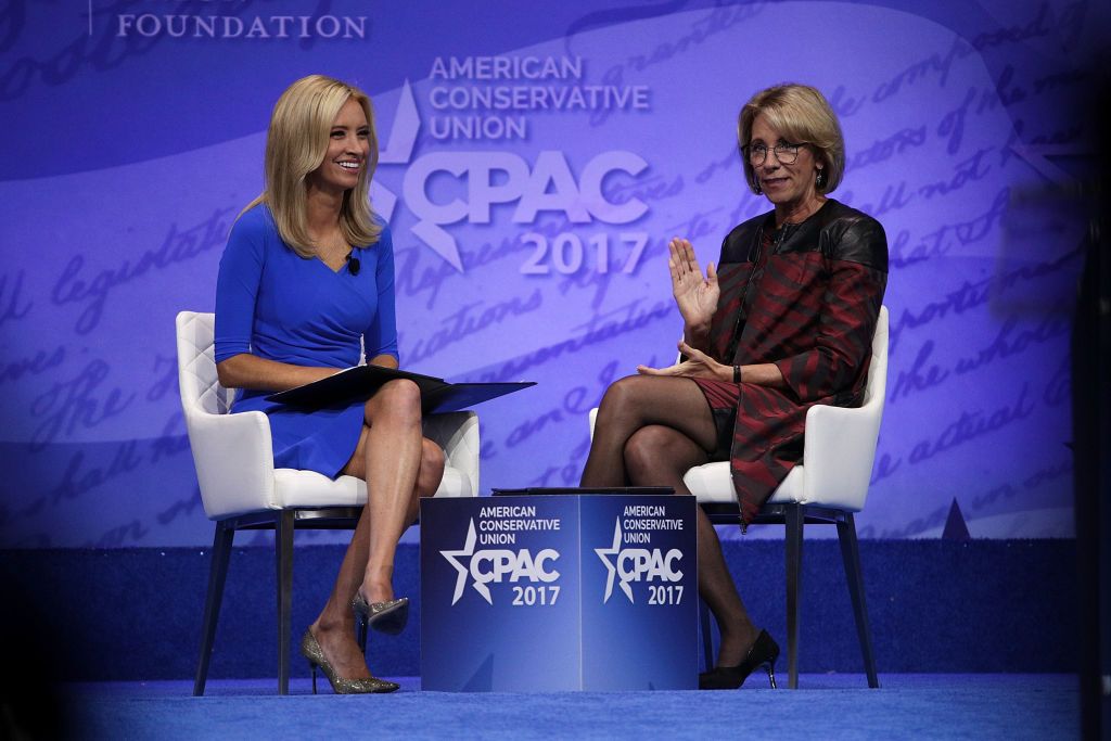 Kayleigh McEnany with Betsy DeVos.