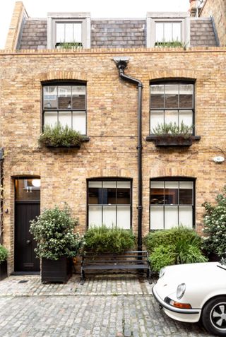 Exterior of a small mews house in London