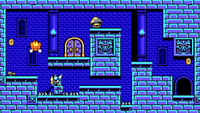 A screenshot from Lovish showing a castle room full of spikes and enemies