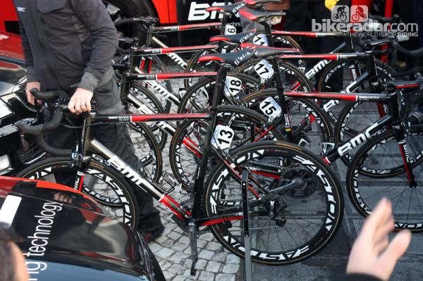 Alessandro Ballan and the rest of the BMC team rode a fleet of SLR01 Team Machines.
