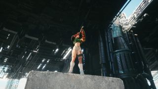 A muscular Yuffie from modded Final Fantasy 7 Remake.