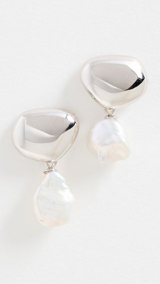 Shashi Silver Pearl Drop Earring