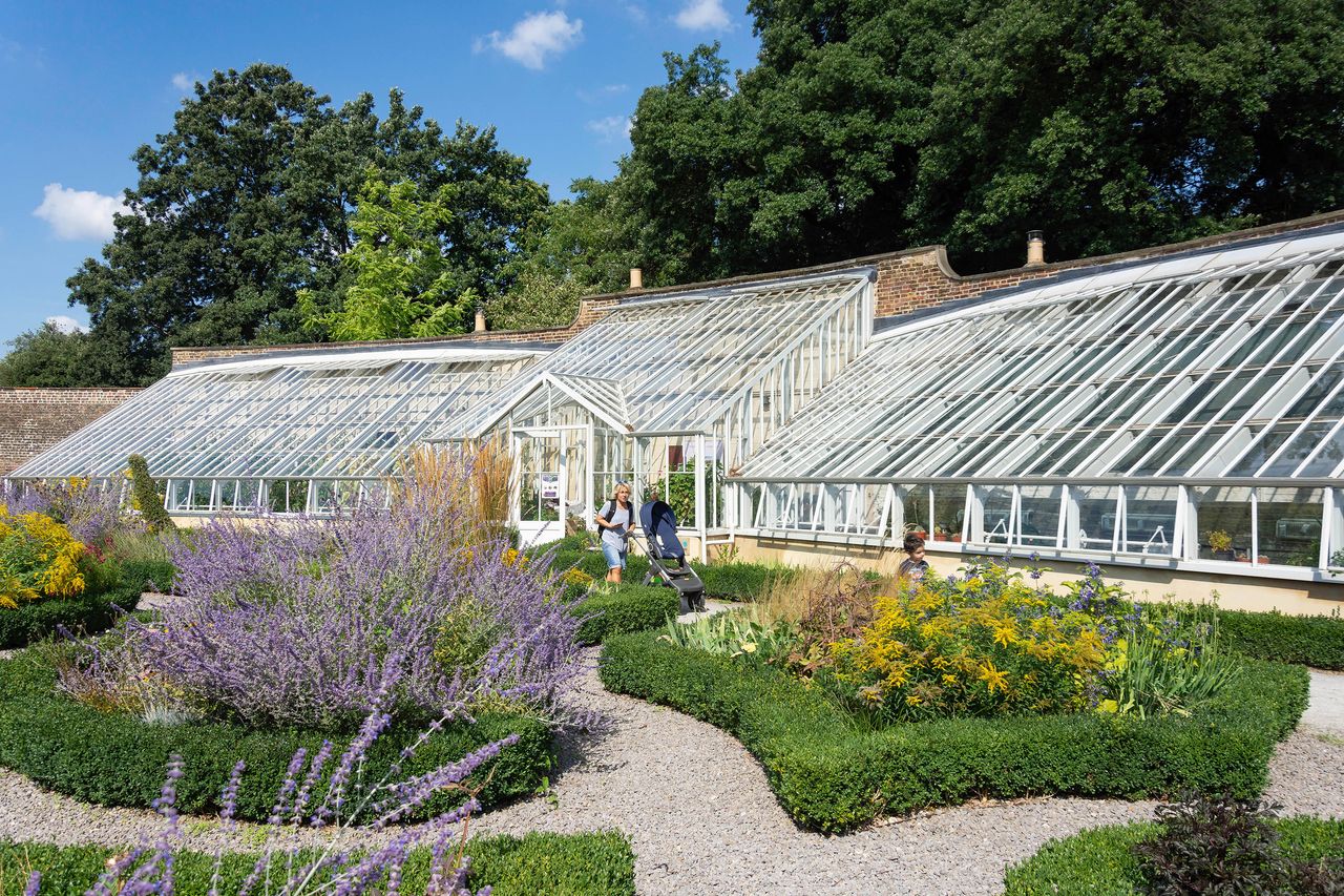 The Walled Garden and glasshouse at Fulham Palace Gardens