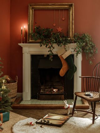 Christmas living room fireplace scene by Neptune