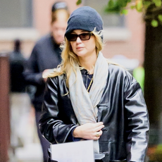 Jennifer Lawrence is spotted in New York City wearing her favorite leather jacket seen in last week’s Vogue. The actress kept her look effortless while out in the city.