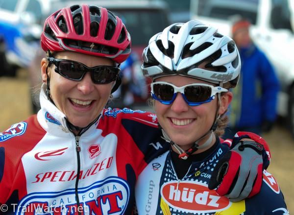 Road Team-mates Meredith Miller (left) and Amanda Miller (right) seem to be having a blast.