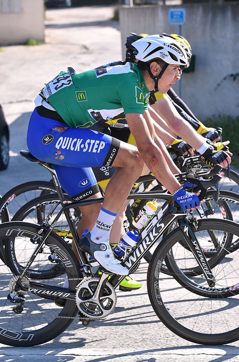 Stage 2 winner Davide Martinelli had a fall today