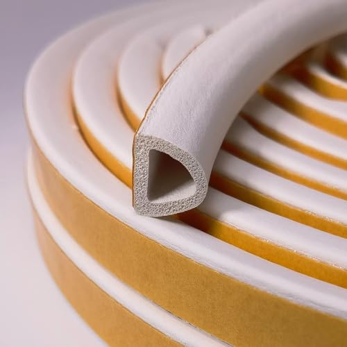 6m Draught Excluder Tape for Doors Windows, Self-Adhesive Weather Stripping Anti-Collision Rubber Foam Sealing Tape, Rubber Sound Insulation Draught Stopper