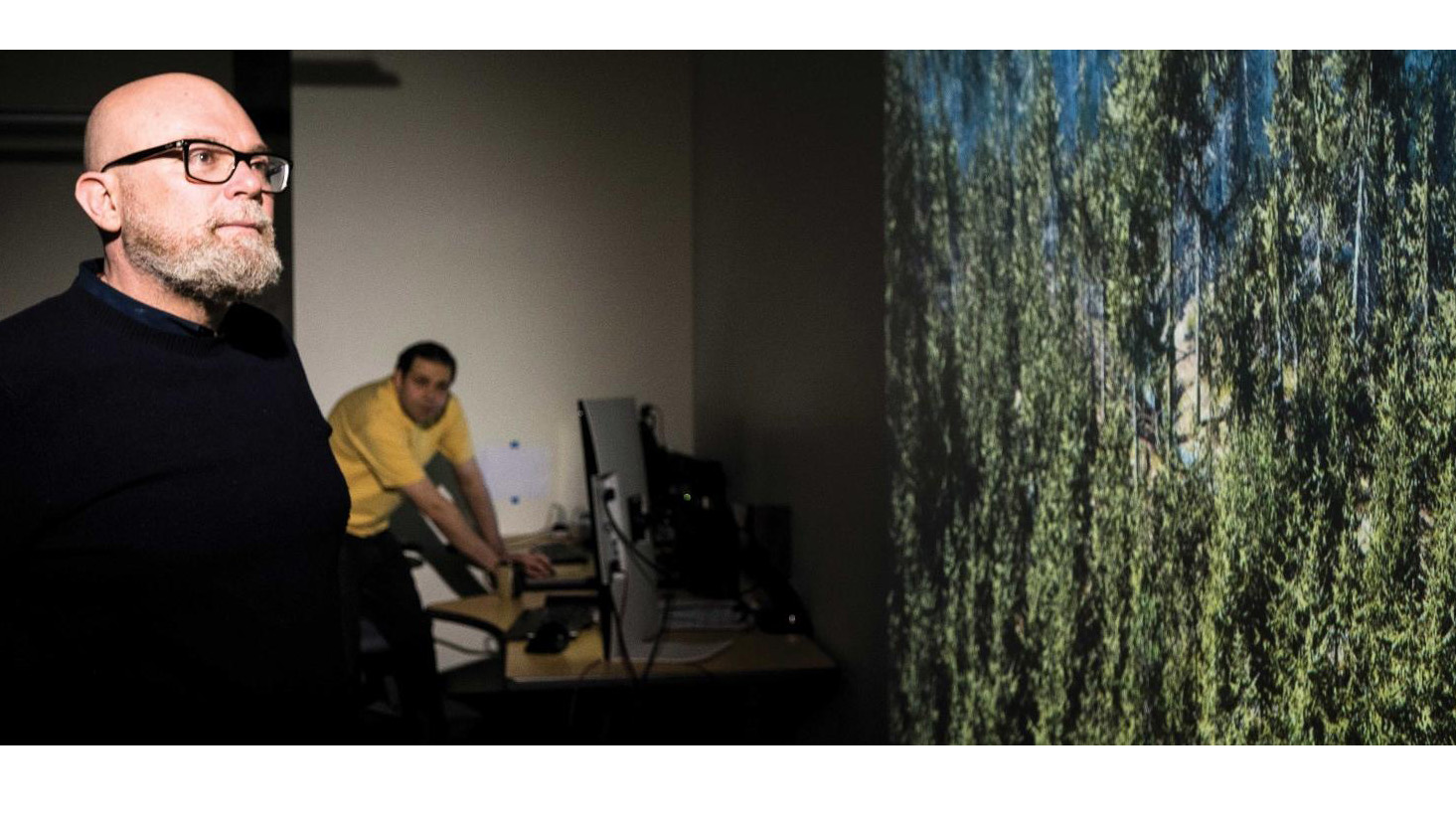 Oregon State University creates digital twins of Oregon forests on a display.