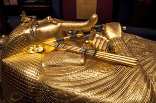 King Tut's sarcophagus was on display at an exhibition in Bratislava, Slovakia, in December 2014.