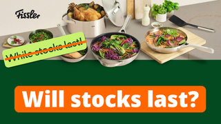 Wools Cookware Credit Promotion screenshot and Will stocks last? banner