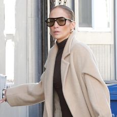 Jennifer Lopez wearing a coat