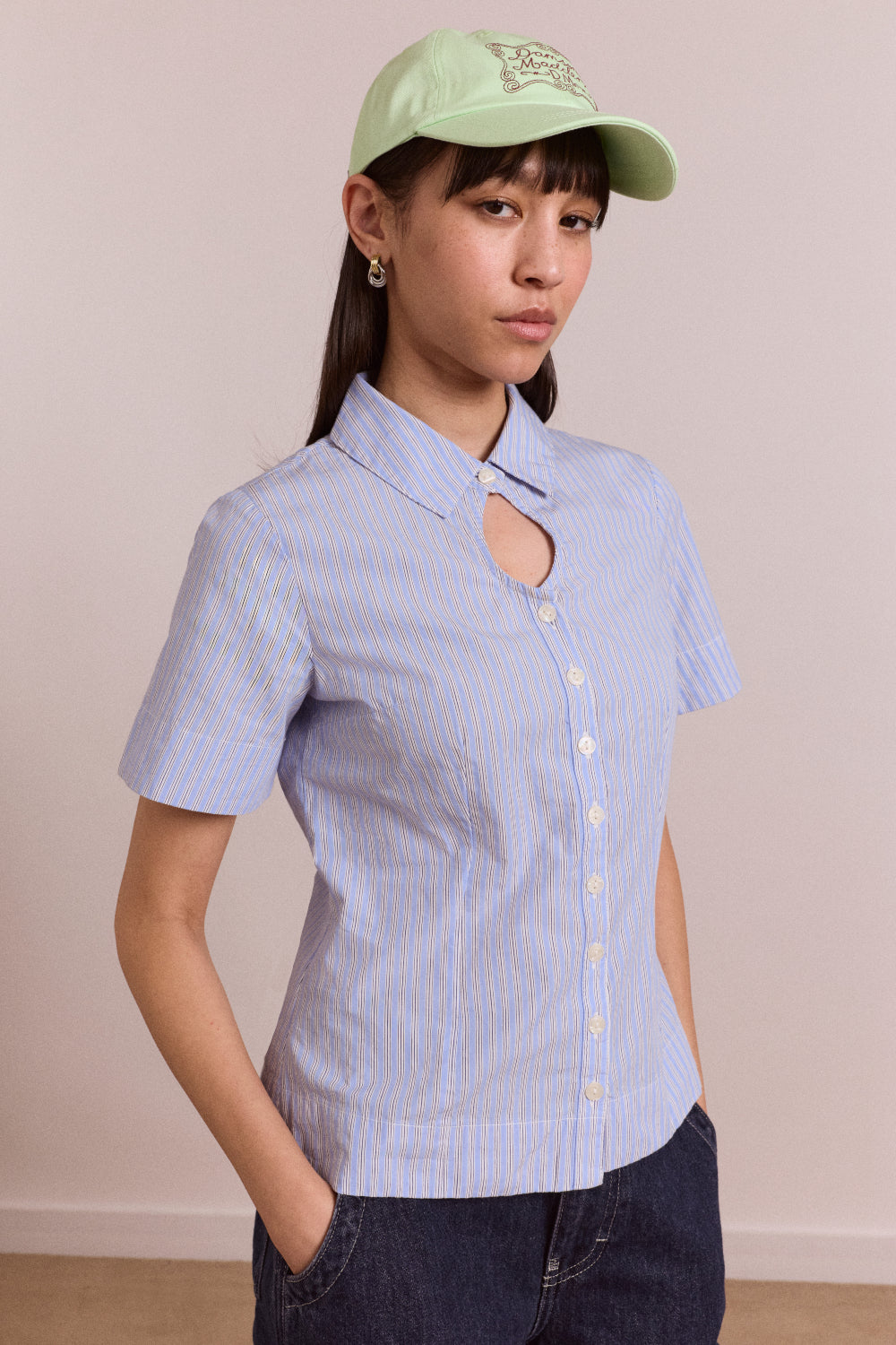 Ebba Shirt - Mini Blue Stripe