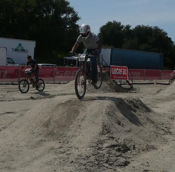 A rider practices his skills