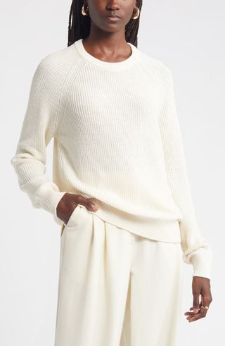 Cotton & Merino Wool Rib Sweater