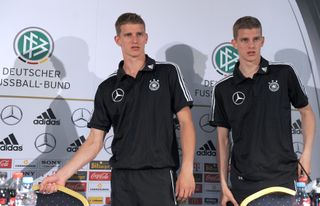 Germany midfielders Lars and Sven Bender at a Euro 2012 training camp in May 2012.