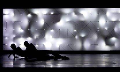 Random International’s lighting installation formed a pulsating backdrop