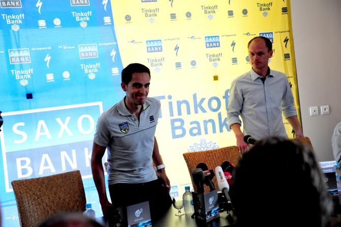 Alberto Contador holds court in Corsica