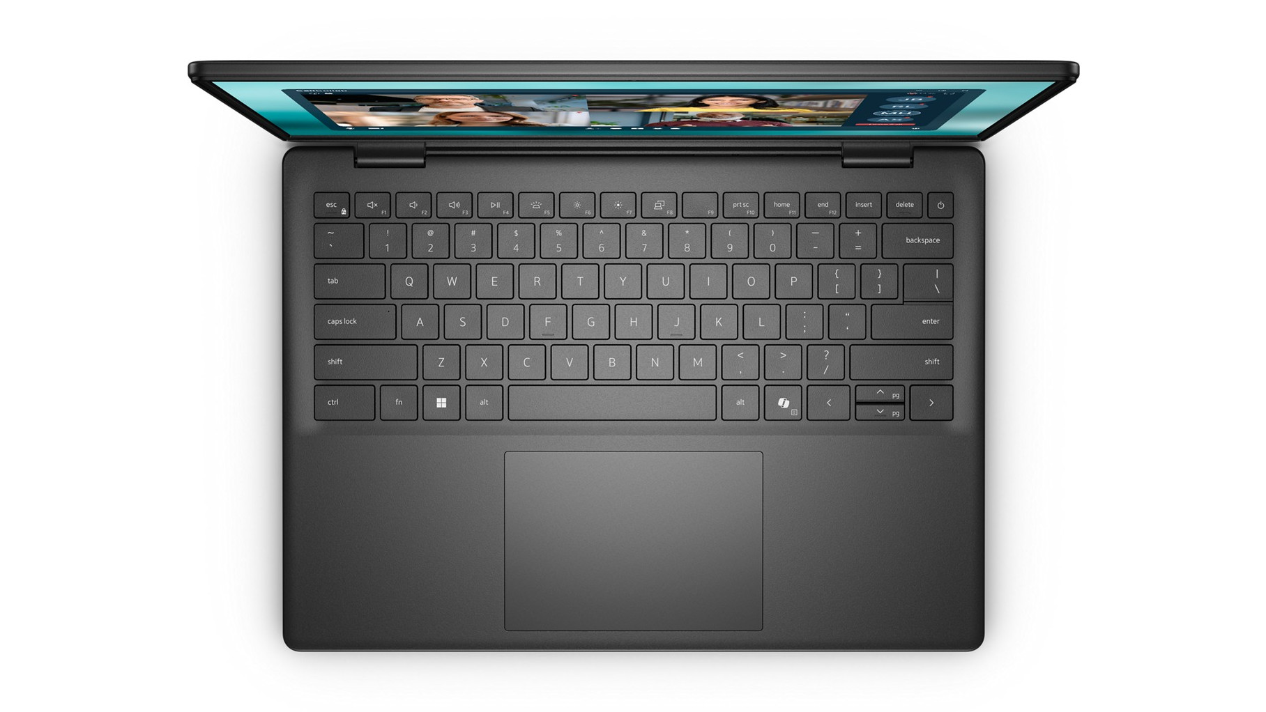 Dell Pro laptop top-down view showing keyboard