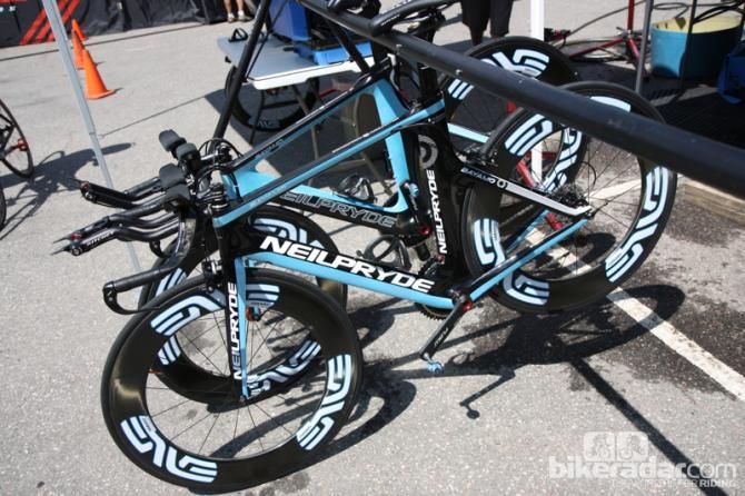 UnitedHealthcare riders used a mix of ENVE wheels, Ritchey cockpits, Rotor cranks and prototype and triathlon saddles