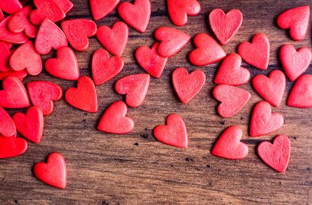 Multiple heart shapes on a table