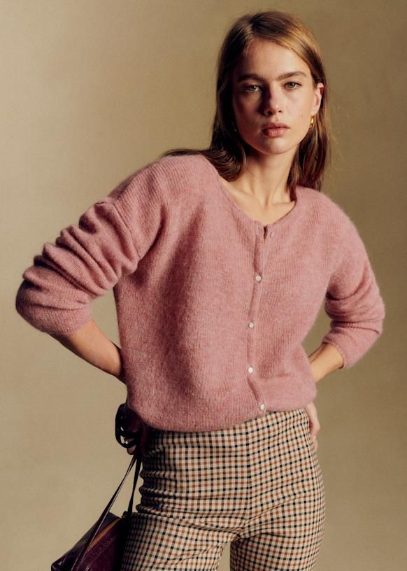 Gaspard Cardigan - Rosewood - Super Kid Mohair - Sézane