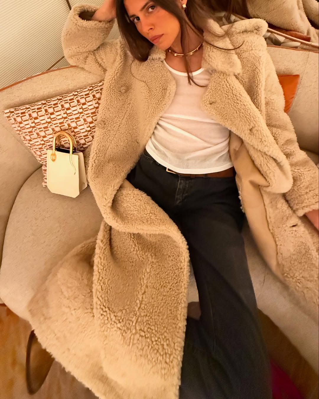 woman wearing cream coat outfit 2026