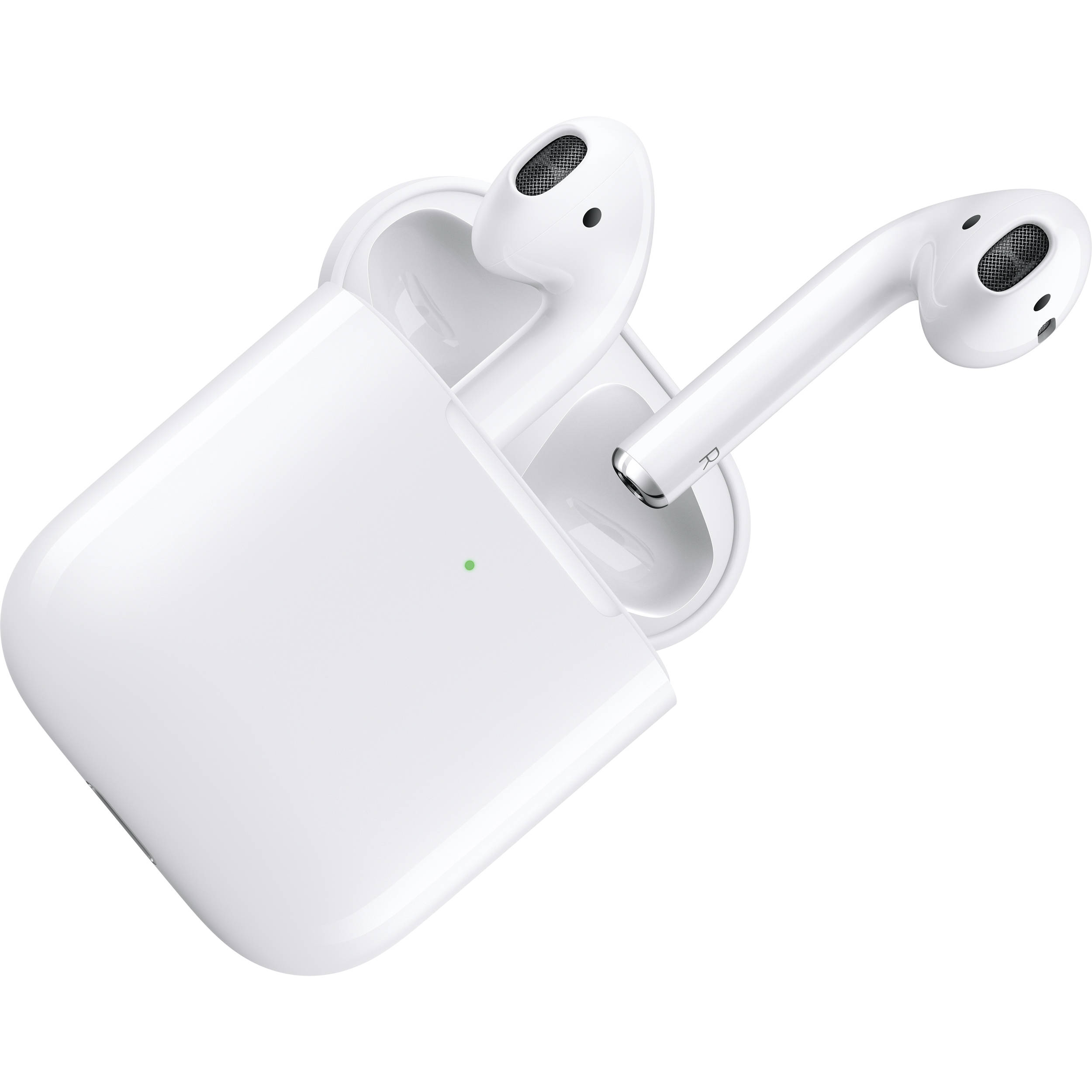 AirPods 2.generasjon i etuiet sitt