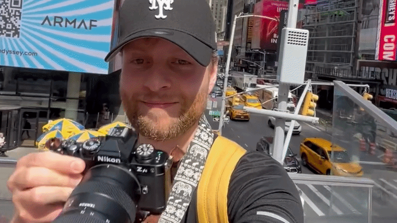 Mike Harris holding Nikon Zfc Black on New York streets 