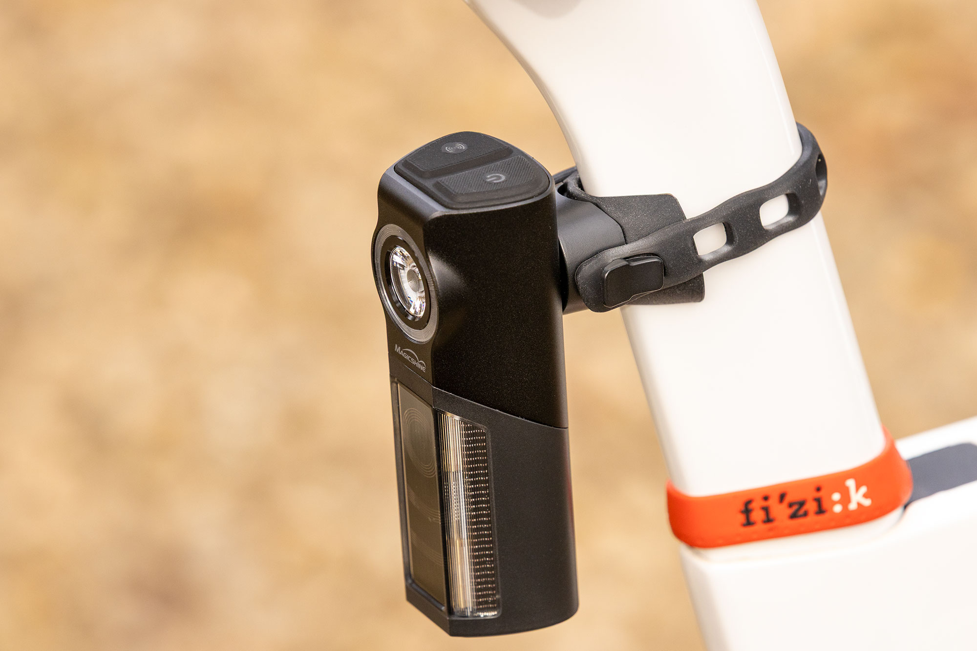 Magicshine Seemee R300 pictured on aero seat tube, lights switched off