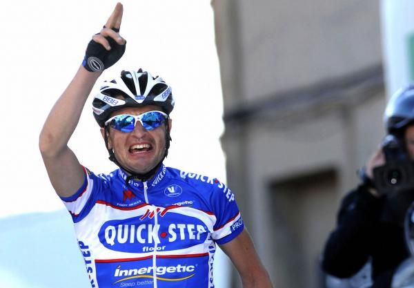 Davide Malacarne (Quick Step) was the sole survivor of the day's breakaway.