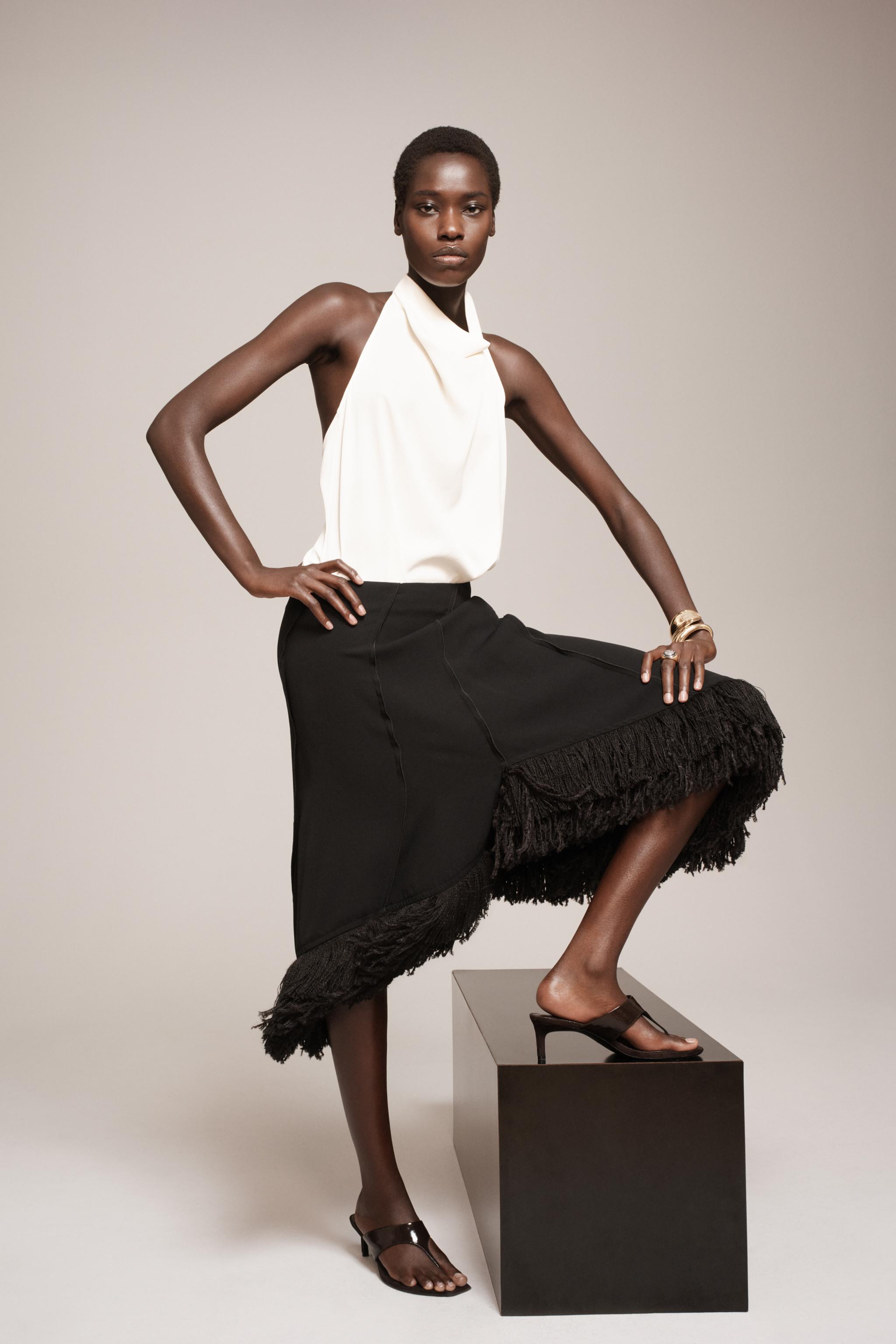 Asymmetric Fringed Skirt - the Item