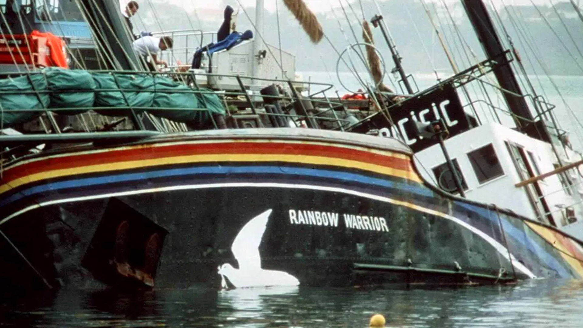 Rainbow warrior boat photo.