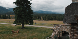 yellowstone john dutton standing at the fenceline