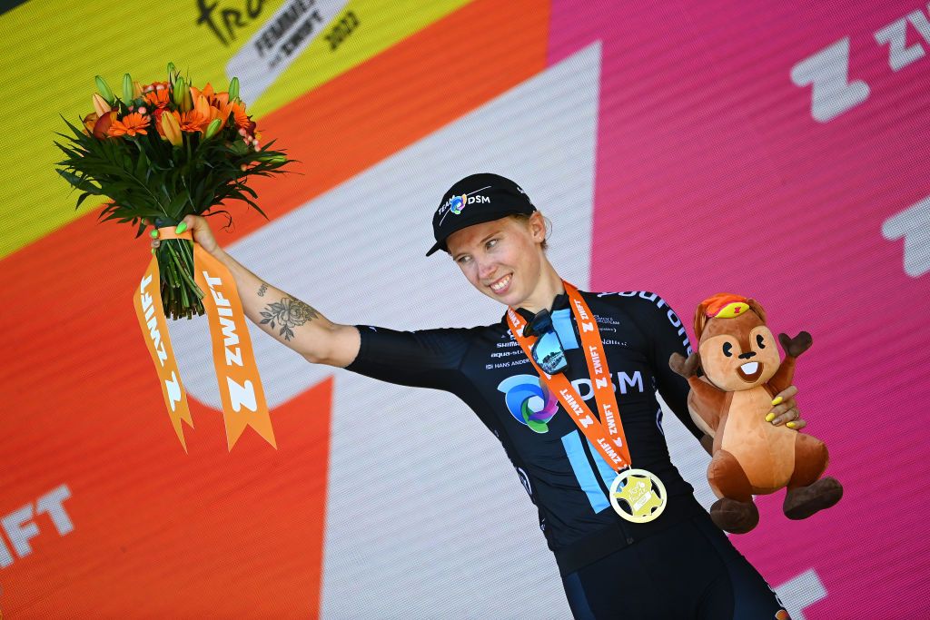 Lorena Wiebes. Stage 1 of the 2022 Tour de France Femmes avec Zwift