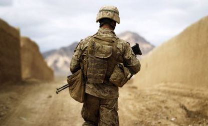 A U.S. marine patrols in southern Afghanistan