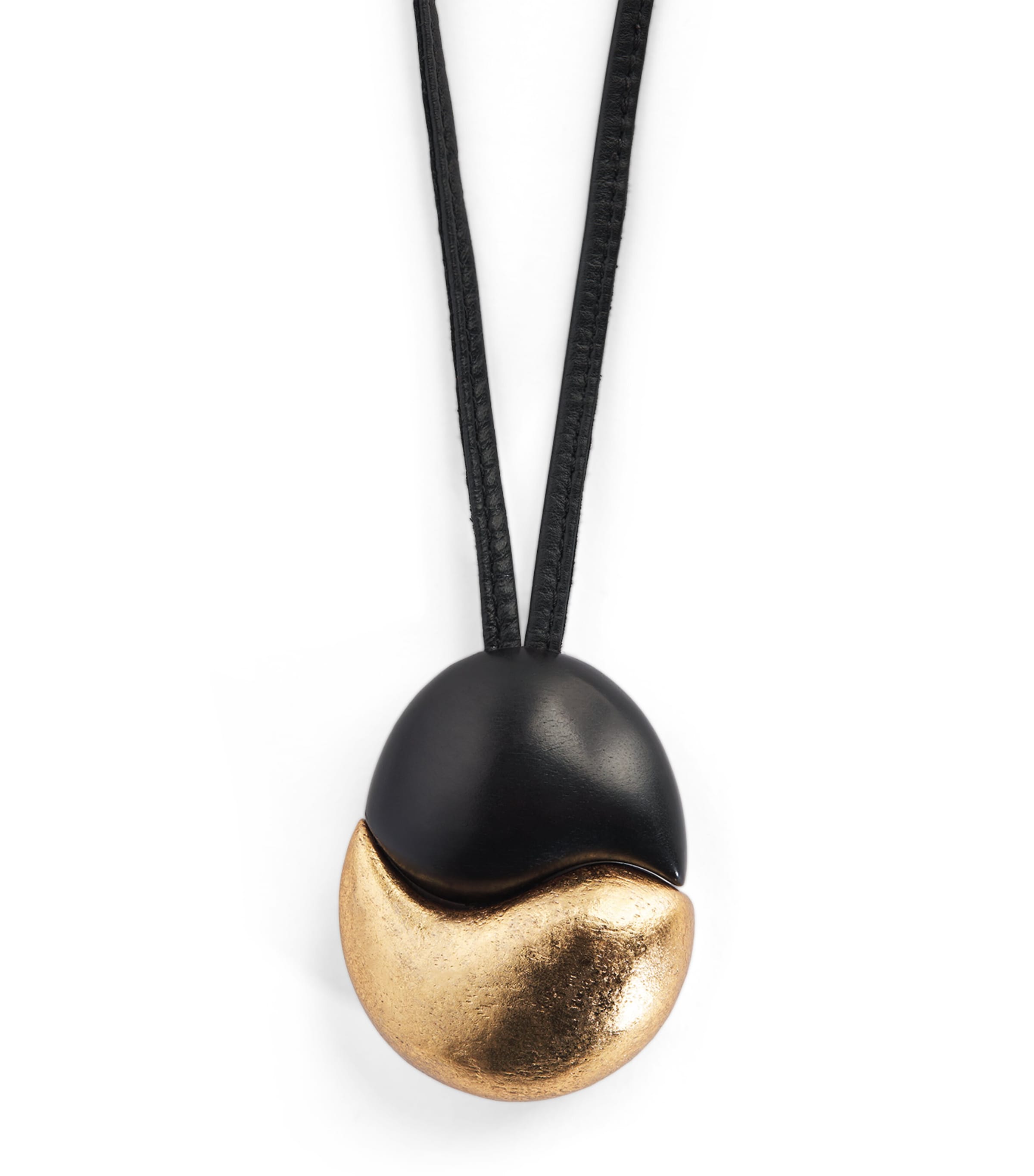 Kamagong Goldfoil-Detail Interconnected Oval Pendant Necklace