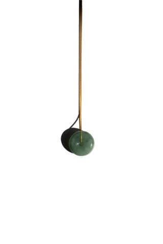 Button Green Jade Pendant Necklace - Green by Seree