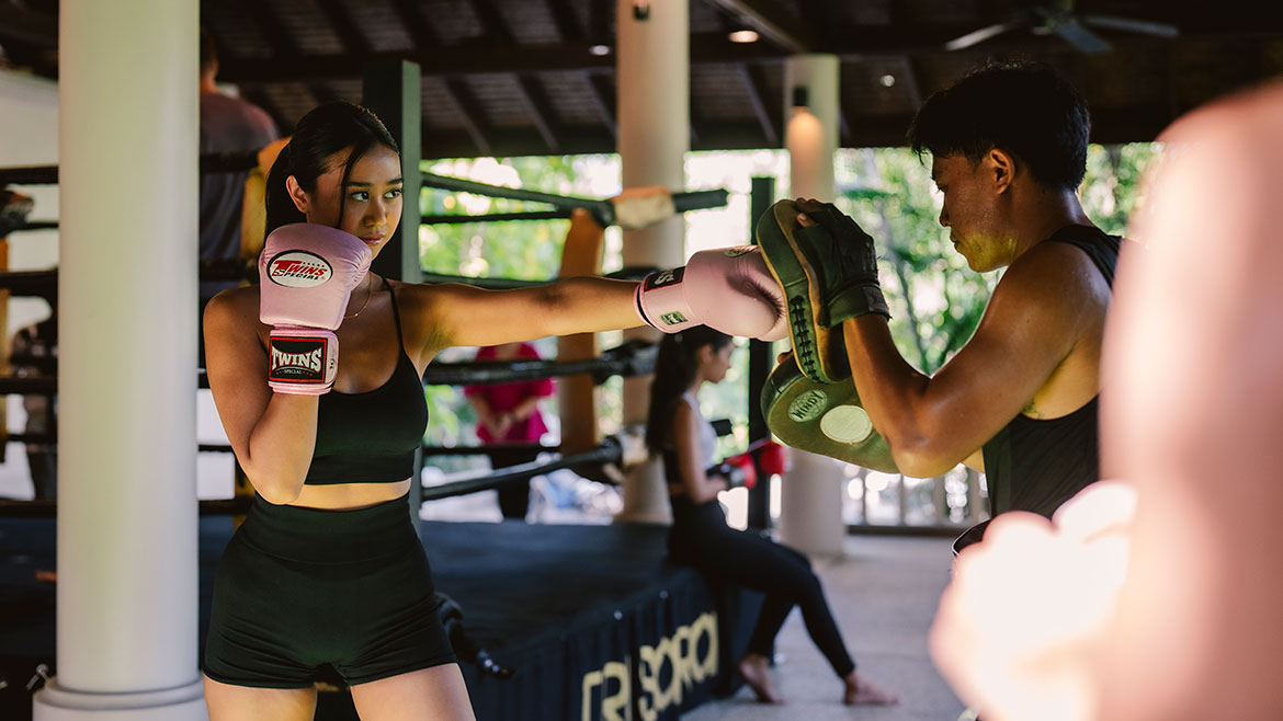 Thai boxing ring at Trisara