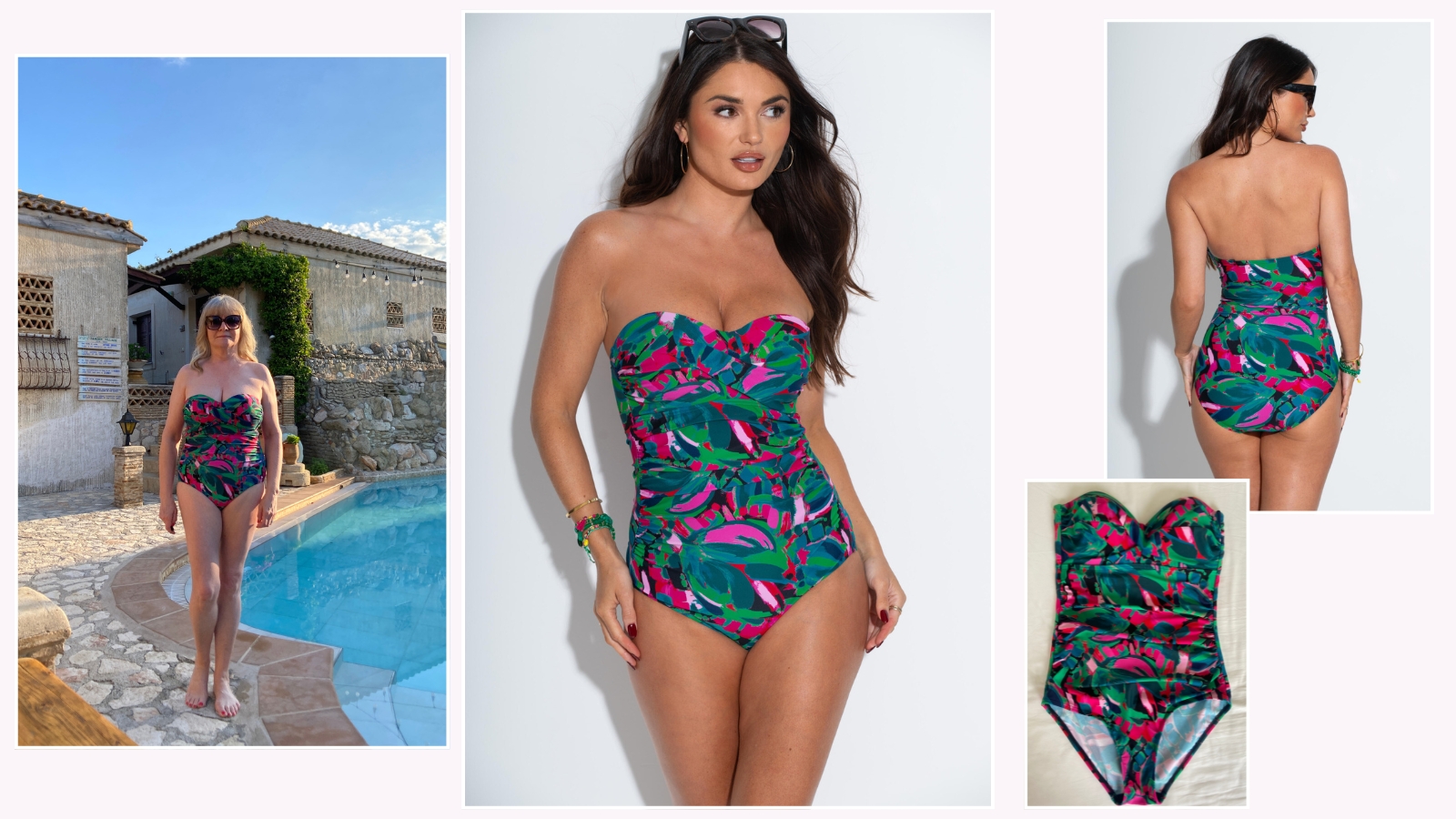 Julie Player and model wearing Pour Moi Santa Monica swimsuit