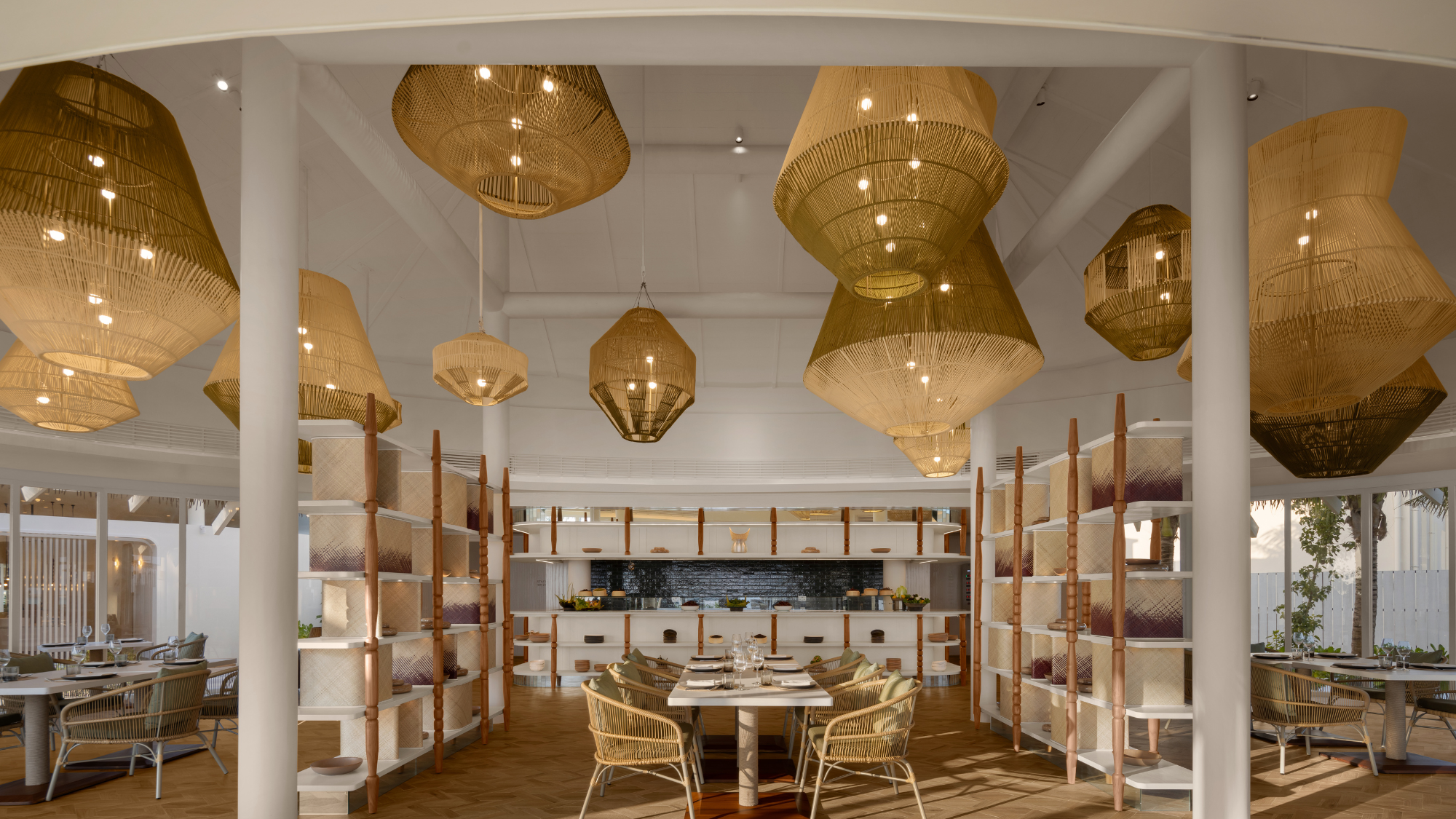 A wide shot of the inside of Suan Bua restaurant