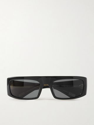 + Khaite 1979c Rectangular-Frame Acetate Sunglasses