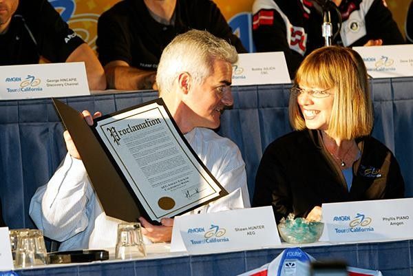 In a good mood despite missing 2006 EPO doping controls: Shawn Hunter and Phyllis Piano