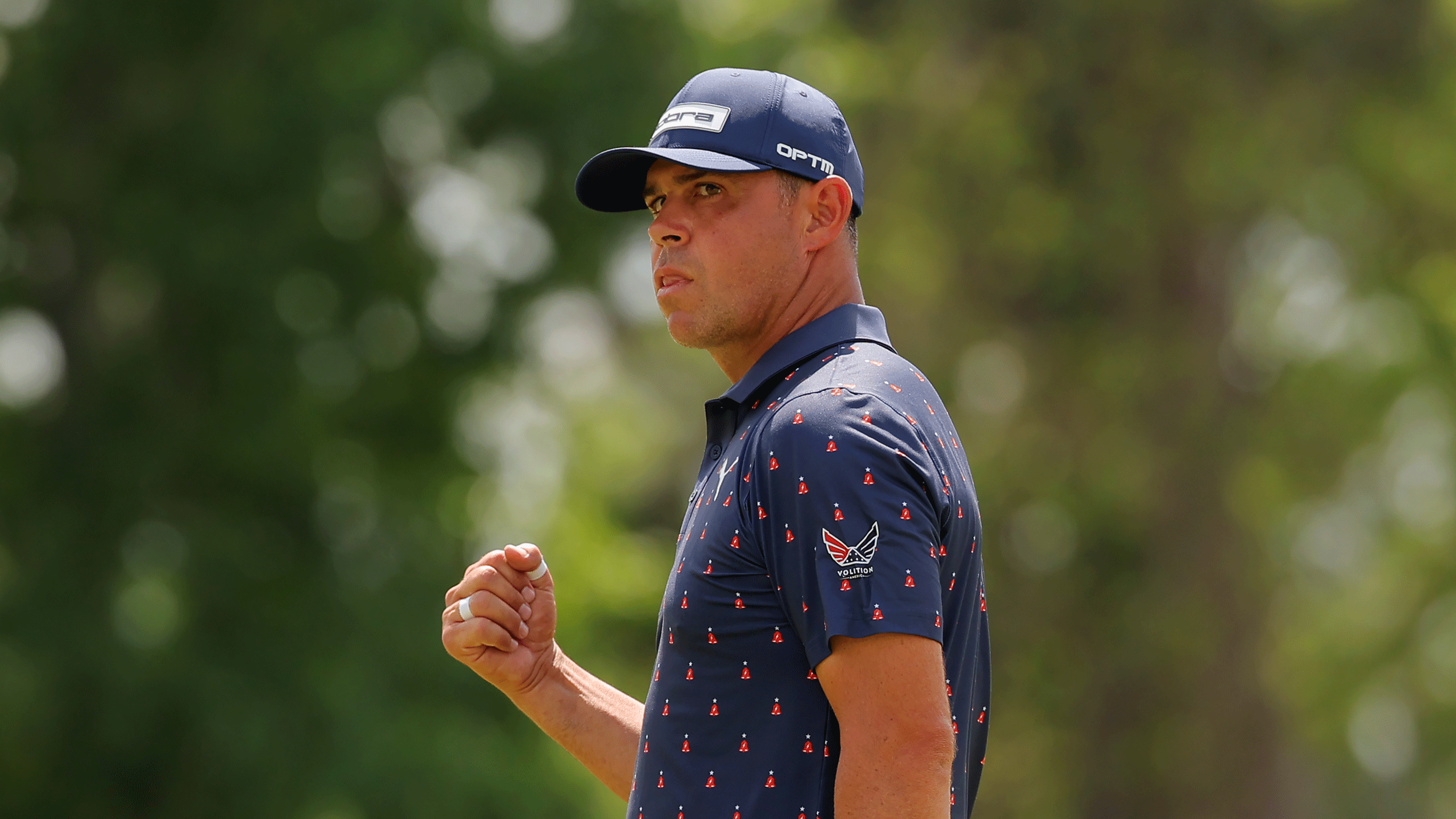 Gary Woodland fist pumps during the final round of the 2026 Texas Children's Houston Open