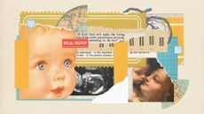 Photo collage of babies, chromosomes, a placenta, ultrasound scan and a map of the world