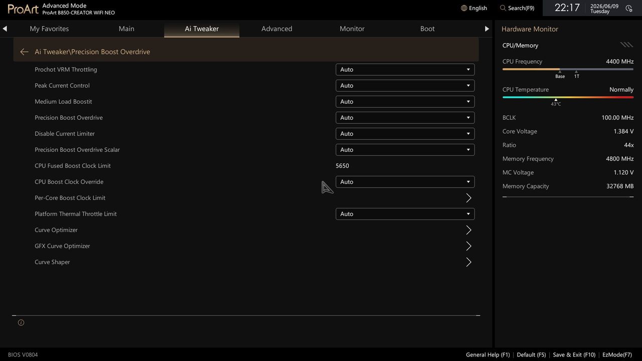 Asus B850-Creator Wifi Neo - BIOS