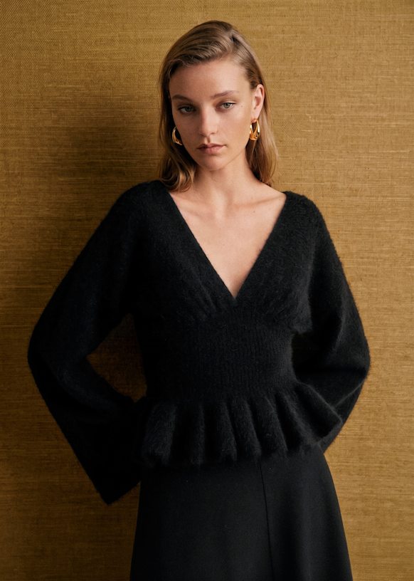 Pauline Jumper - Black - Kid Mohair - S&amp;eacute;zane