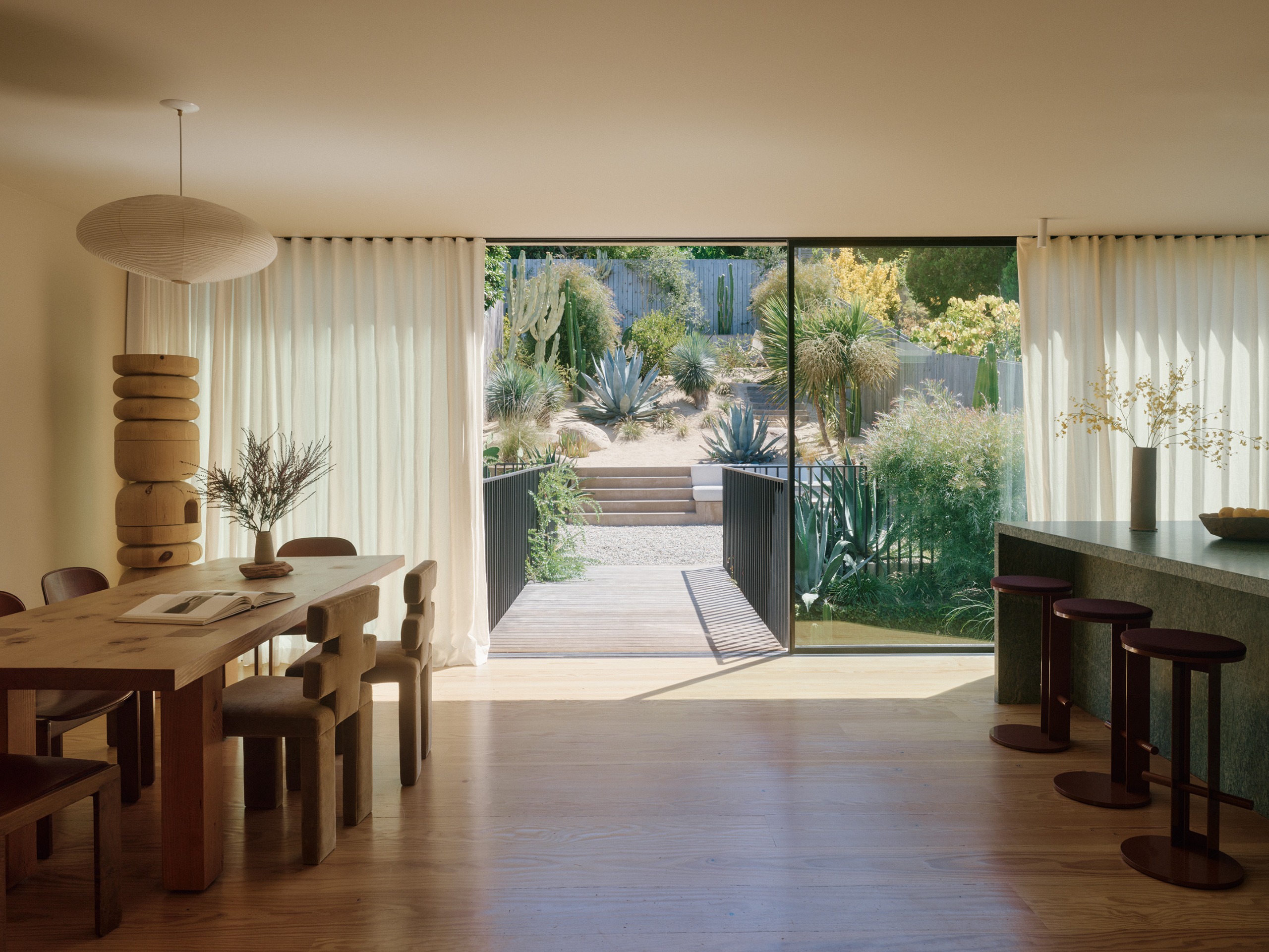 Precita House, San Francisco, a warm, natural-feeling home using timber and neutral colours